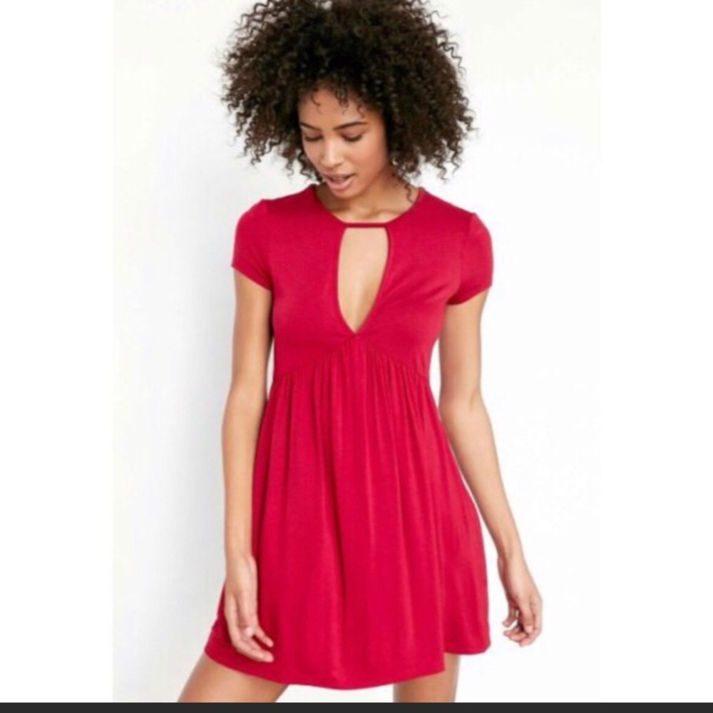 UO Kimchi Blue red keyhole mini dress